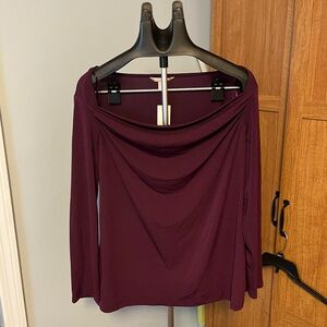 Banana Republic Rich Plum Long Sleeve Blouse